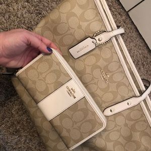 COACH Signature Leather Tote & Wallet